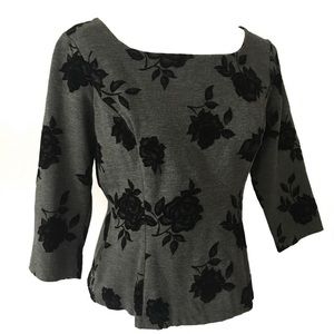 White House Black Market Velvet Flowers Floral 8